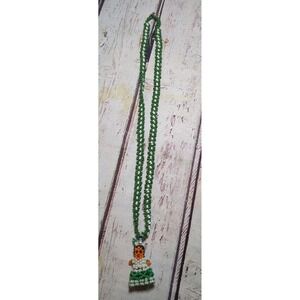 Vintage Native American Indian Girl Seed Bead Pendant‎ Necklace Jewelry Handmade